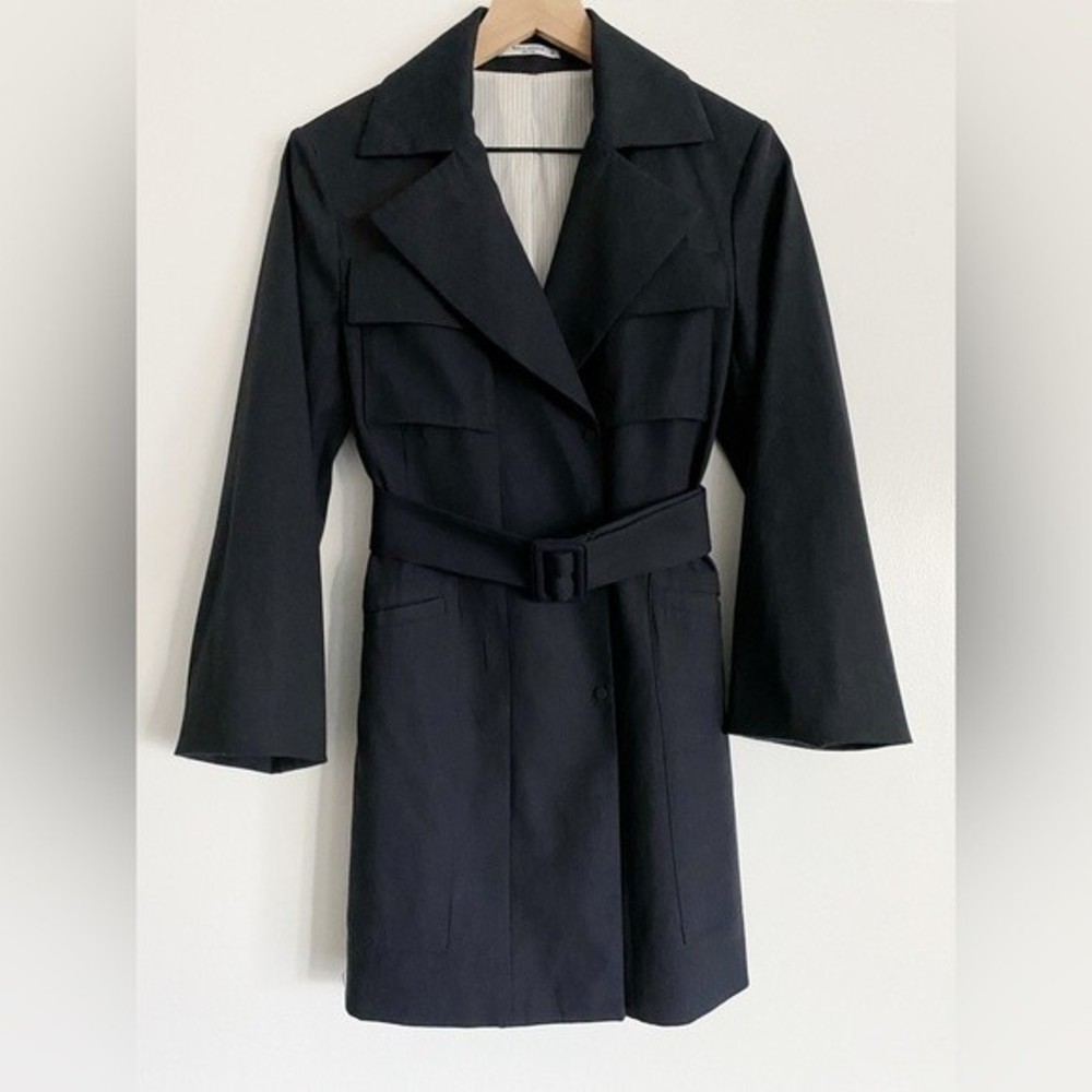 MM LAFLEUR Virgin Wool Mercer Parka belted double breasted blazer jacket size XS - Picture 4 of 13